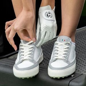 Duca Del Cosma Golf Sneaker, Size 8.5, White & Gray